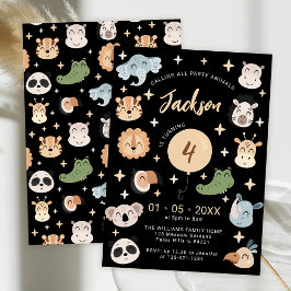 Invitación de los niños de cumpleaños del zoológic