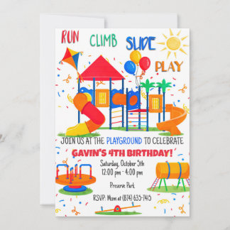 Invitación de los niños de Red Playground