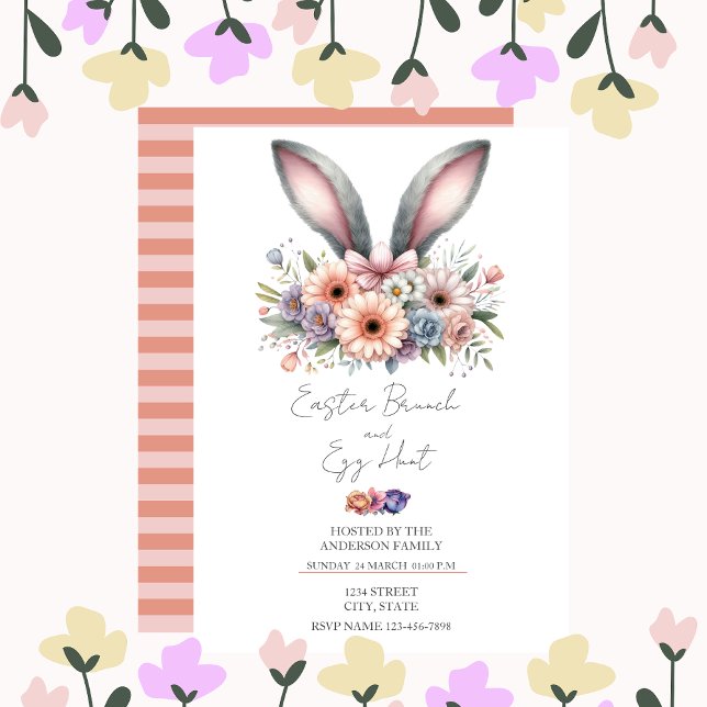 Invitación de los oídos de los conejitos modernos  (Subido por el creador)