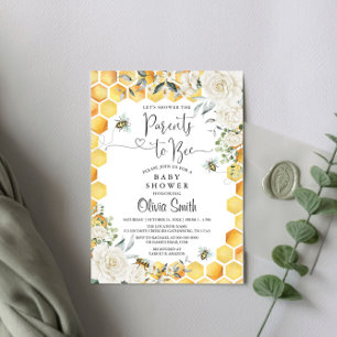 Invitación de los padres a Baby Shower con flores