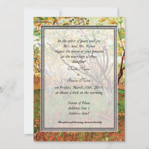Invitación de los padres de la novia, huerto en fl