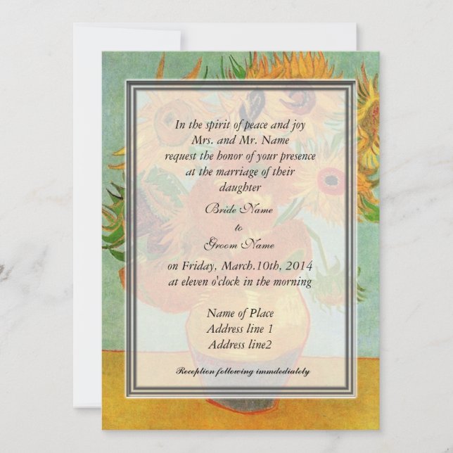 invitación de los padres de la novia, van Gogh gir (Anverso)