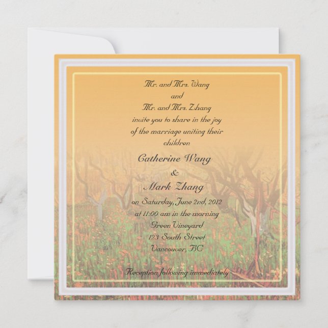 Invitación de los padres de la novia y el novio, h (Anverso)