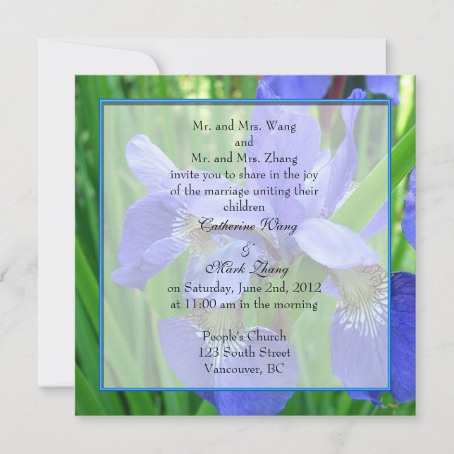 Invitación de los padres de la novia y el novio, i (Anverso)