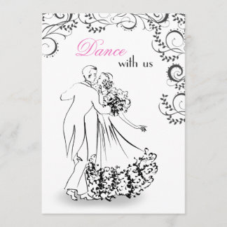 Invitación de los pares de la danza del vintage de