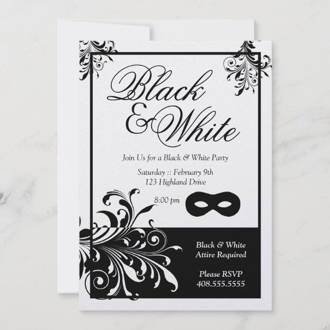 Invitación de los partidos blanco y negro (Anverso)