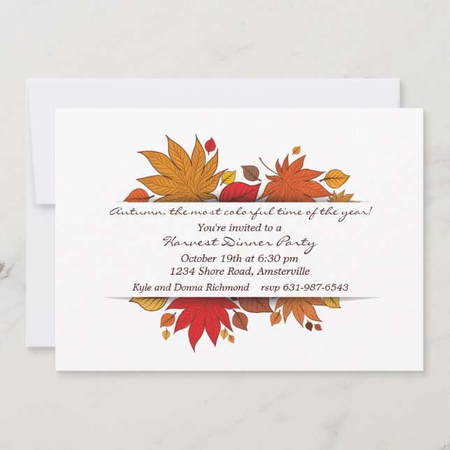 Invitación de los regalos del otoño (Anverso)