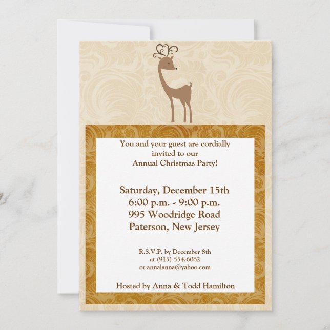 Invitación de los Rótulos de Oro Elegantes (Anverso)