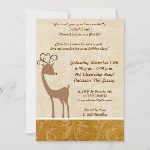 Invitación de los Rótulos de Oro Elegantes