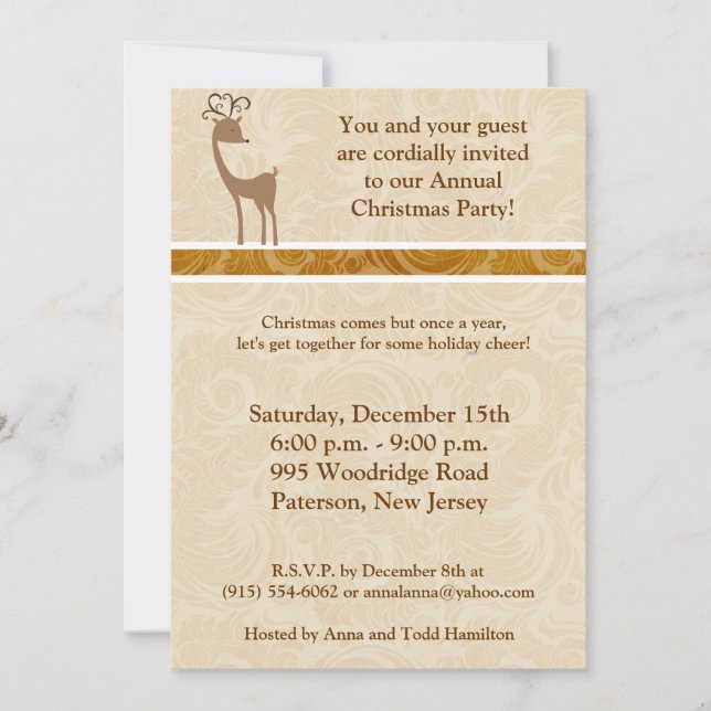 Invitación de los Rótulos de Oro Elegantes (Anverso)