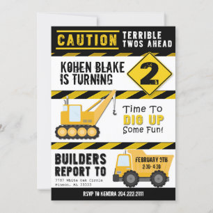 Invitación de los Terribles Dos con Precaución