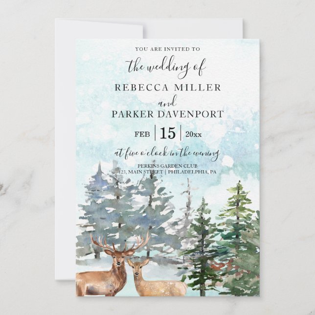 Invitación de los venados de invierno a la nieve d (Anverso)