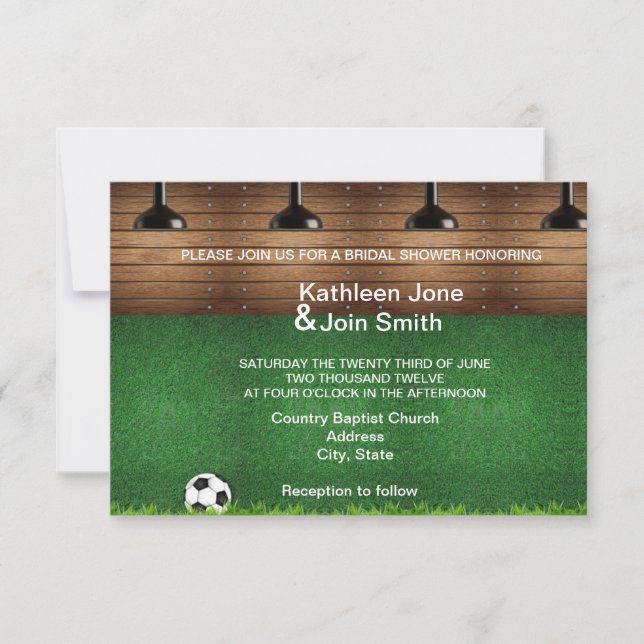 Invitación de Love Story RSVP del fútbol (Anverso)