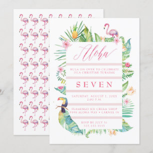 Invitación de Luau al partido de cumpleaños tropic