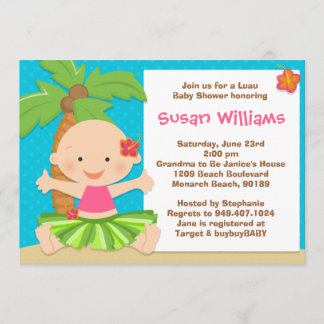 Invitación de Luau Baby Shower