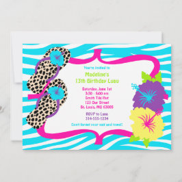 Invitación de Luau de la fiesta de cumpleaños