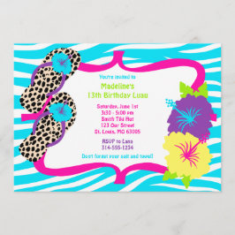 Invitación de Luau de la fiesta de cumpleaños