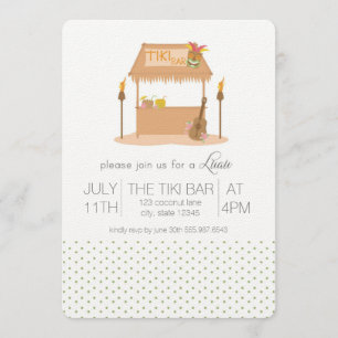 Invitación de Luau en el Tiki Bar moderno