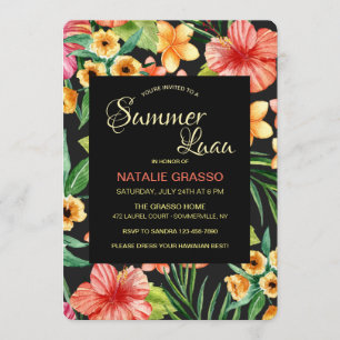 Invitación de Luau Nocturno Tropical