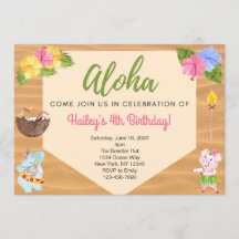 Invitación de Luau Party