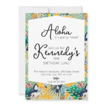 Invitación de Luau Party | Turcanos y piña