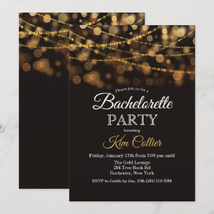Invitación de luces con brillo para fiesta de solt