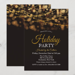 Invitación de Luces con Brillo para Fiesta de Vaca