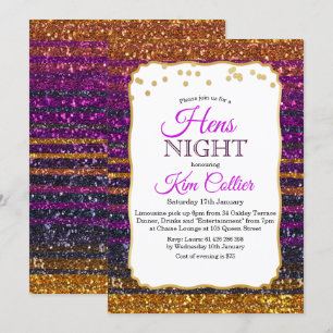 Invitación de luces de brillo para la fiesta de ga