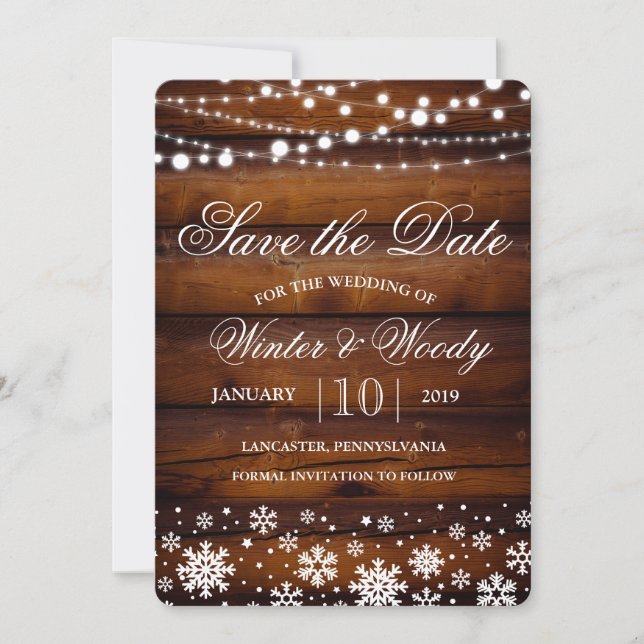 Invitación de luces de copo de nieve de invierno p (Anverso)