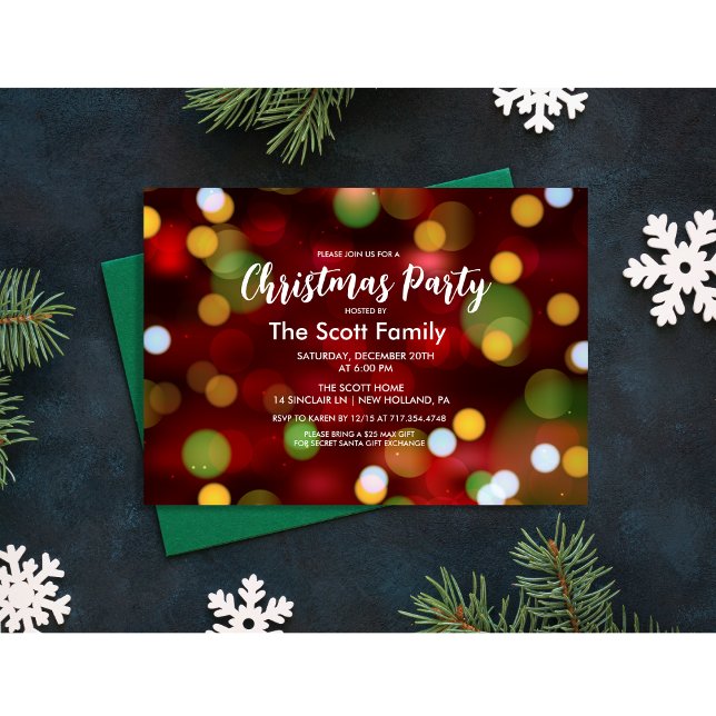 Invitación de Luces de Fiesta de Navidad (Subido por el creador)