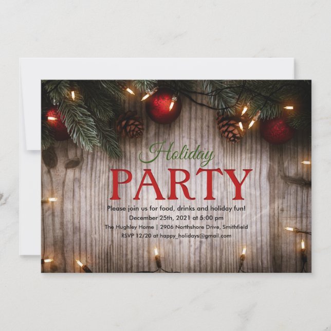 Invitación de Luces de Fiesta de Navidad de Invier (Anverso)