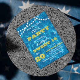 Invitación de luces de piscina cítrico para cualqu