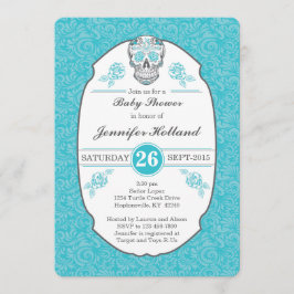 Invitación de lujo de Baby Shower del cráneo del