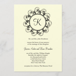 Invitación de lujo de la boda del monograma (de