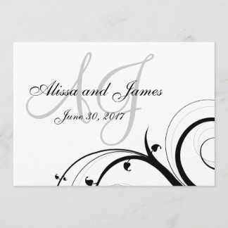Invitación de lujo de la boda del monograma del