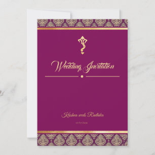 invitación de lujo étnica hindú para boda india