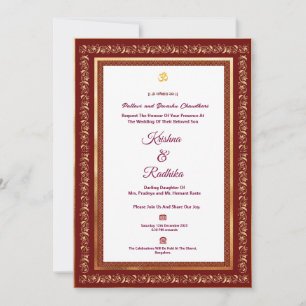 invitación de lujo étnica hindú para boda india