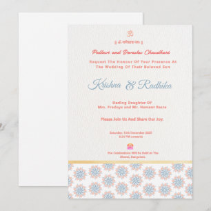 invitación de lujo étnica hindú para boda india