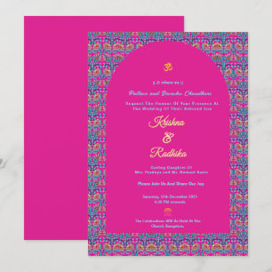 invitación de lujo étnica hindú para boda india
