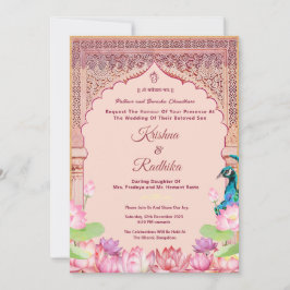 invitación de lujo étnica para boda india