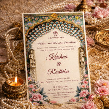 Invitación de lujo étnico real para boda india