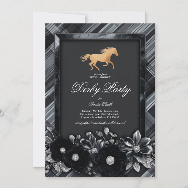 Invitación de Lujo para Desayuno Nupcial del Derby (Anverso)