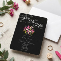 Invitación de lujo para guardar la fecha floral ro