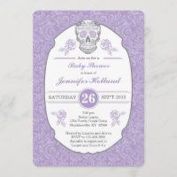 Invitación de lujo púrpura de Baby Shower del