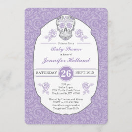 Invitación de lujo púrpura de Baby Shower del