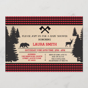 Invitación de Lumberjack Baby Shower Woodland