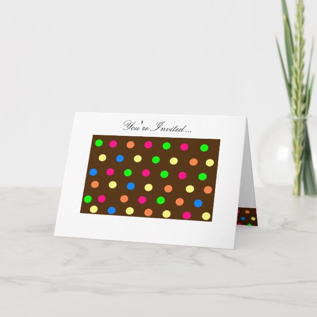 Invitación de lunares de caramelo (Anverso)