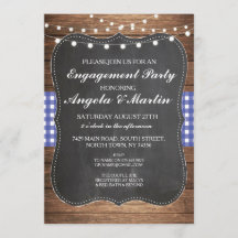 Invitación de madera de comprobación azul de la pa