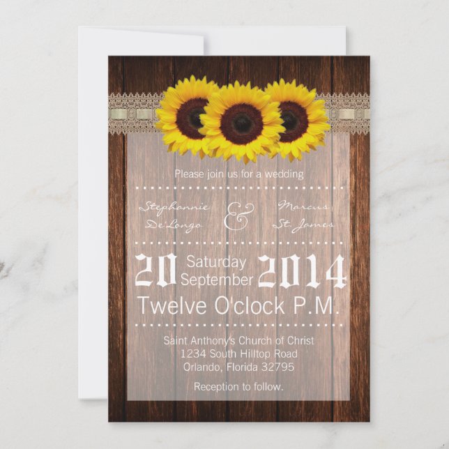 invitación de madera de la boda del cordón del (Anverso)