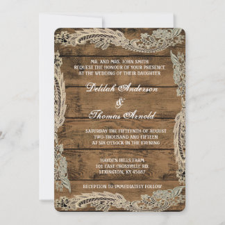 Invitación de madera de la boda del granero